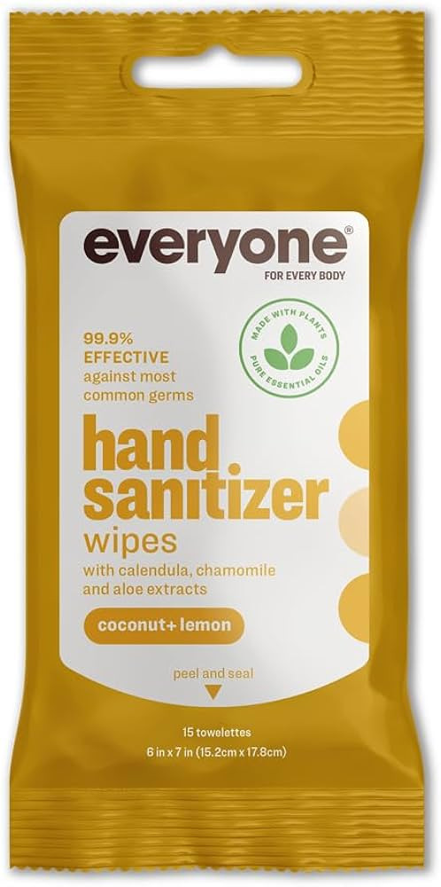Everyone Coconut Lemon Hand Sanitizer Wipes, 15 CT | Amazon (US)