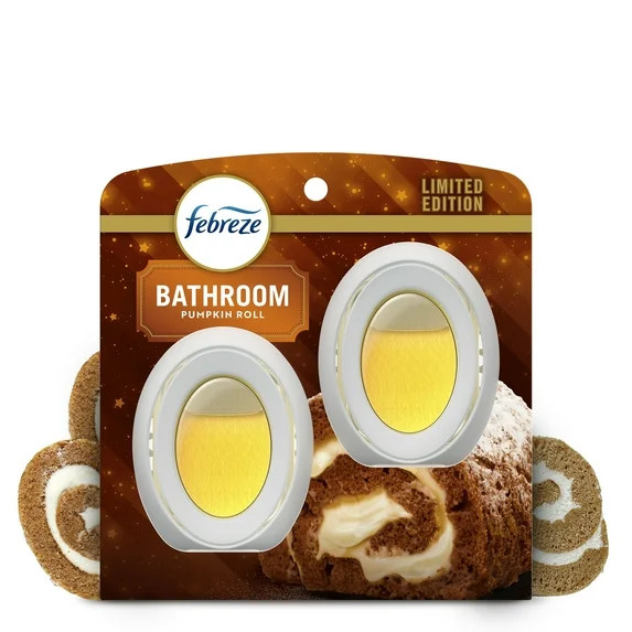 Febreze Bathroom Air Freshener, Odor-Fighting, Pumpkin Roll Scent, 2 Count | Walmart (US)