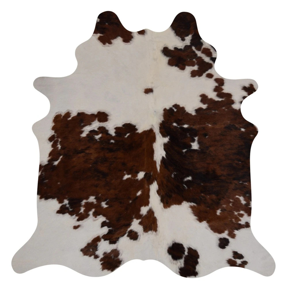 Real Cowhide Rug Tricolor & White - 6' x 7' (6' x 7' - Natural/Criss Cross) | Bed Bath & Beyond