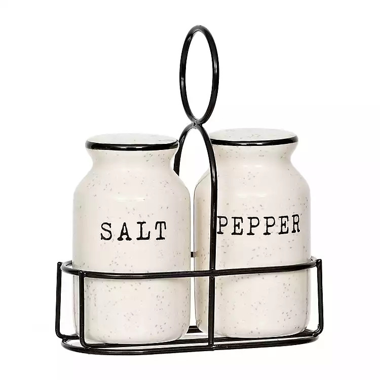Speckle Salt and Pepper Shakers with Caddy | Kirkland's Home