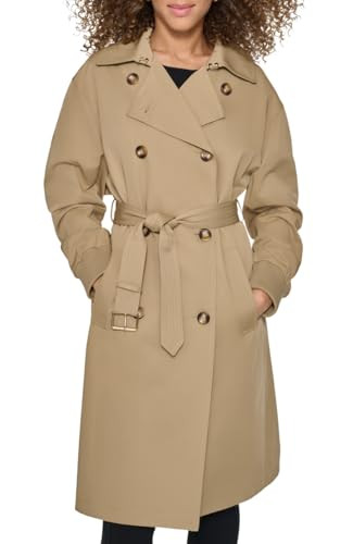 KARL LAGERFELD Paris Women's Outerwear Trench, Khaki, Large | Amazon (US)