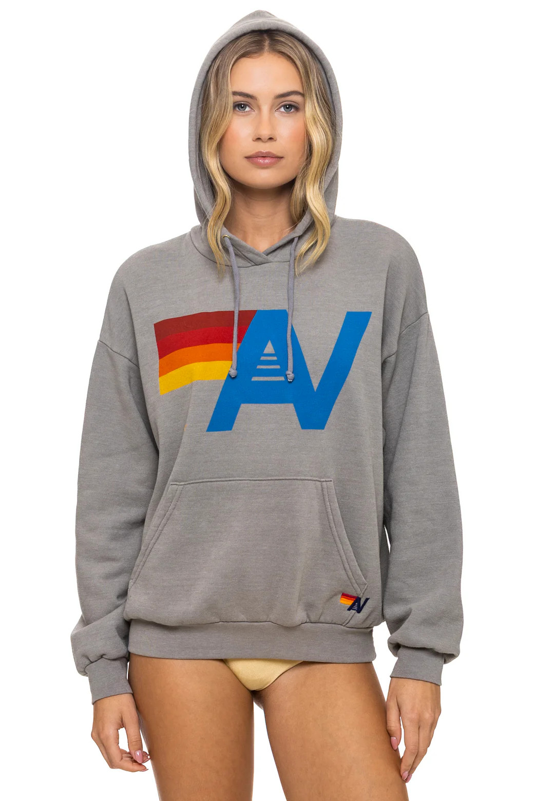 LOGO PULLOVER RELAXED HOODIE - SLATE | Aviator Nation