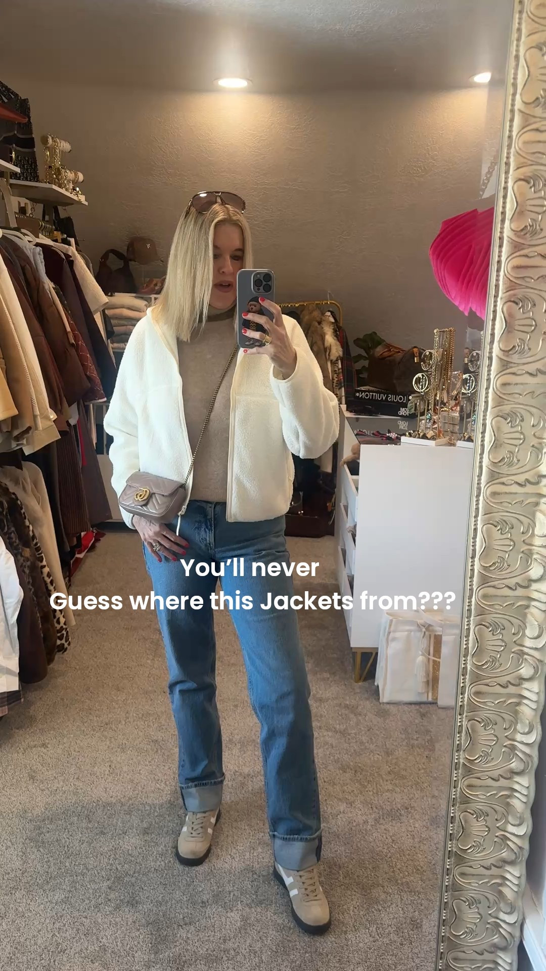 Outfit of the day inspiration 

You’ll never guess where this free people inspired fleece jacket is from….
It’s so good and perfect for spring weather …
Fits tts and comes in several colors 

Cashmere turtleneck is so good soft, tts bu NYDJ 

Abercrombie finch  straight leg jeans with cuff  I sized up 1 due to being high wasted

Gola tennis shoe  on sale 30% off
Comfy and chic several colors available

Gucci quilted mini 

Sun glasses/ 2 pair of sun glasses $17.99 
Tom Ford inspired 

Manufactured Diamond stud earrings 

Tinted moisturizer 
Thrive crayon stain 
Thrive mascara black 
Eye liner 


#LTKootd #LTKSaleAlert #LTKdayinmylife