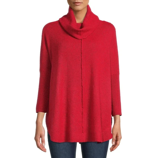 Time and Tru Women's Cowl Neck Sweater - Walmart.com | Walmart (US)