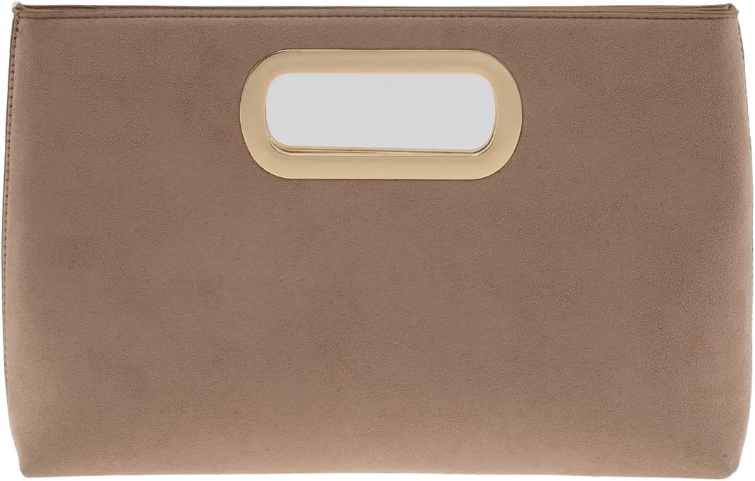 Top Handle Faux Suede Clutch | Amazon (US)
