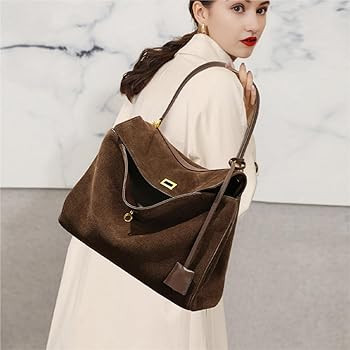 Roymi Genuine Leather Large Capacity Single Shoulder Handbag Underarm Bag Suede Nubuck Cowhide To... | Amazon (US)