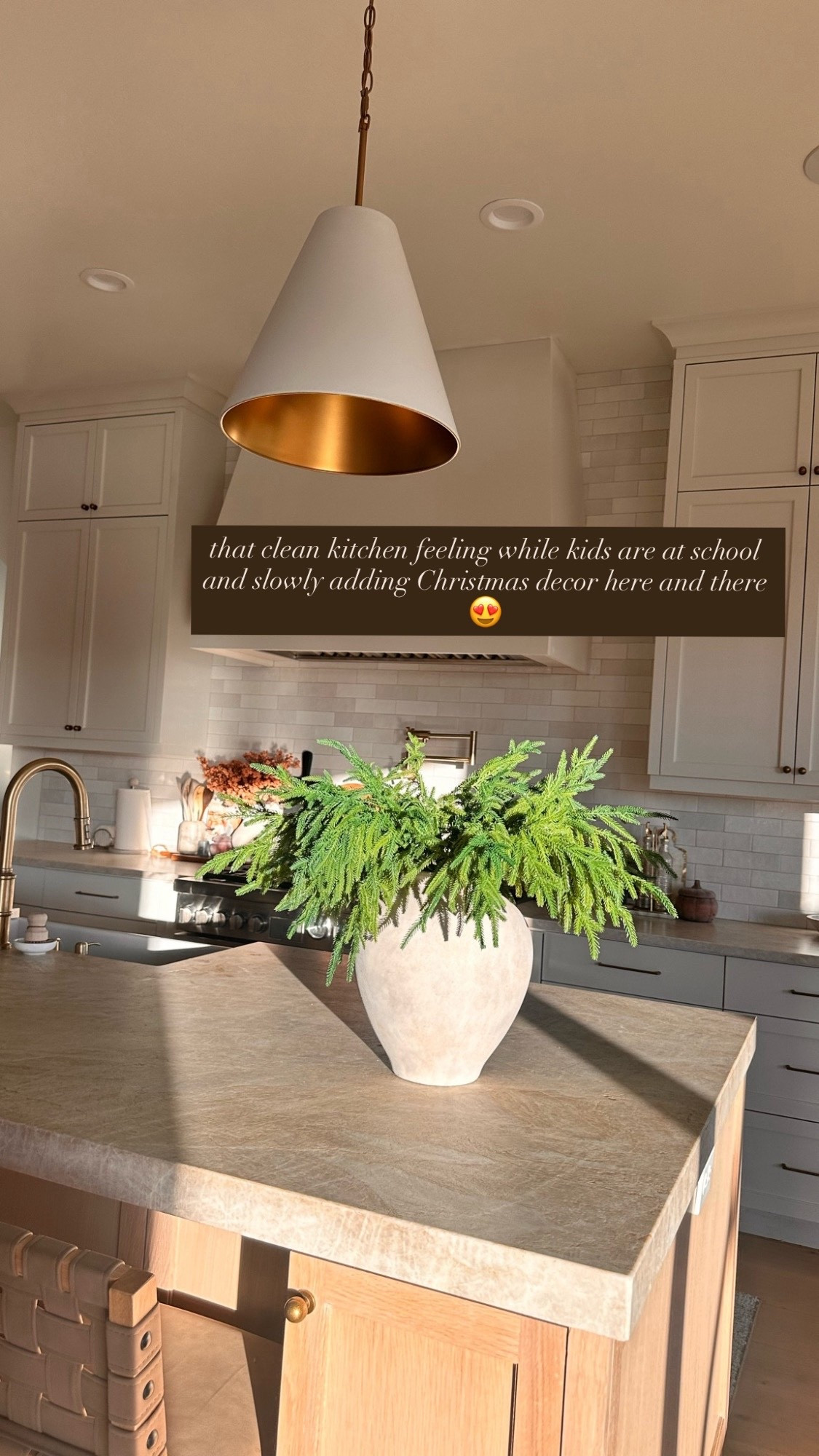 Just a beautiful kitchen moment ! Clean kitchen while kids are at school and slowly adding small touches of Christmas decor -That lighting though !!! 🤎🤎🤎

#LTKFindsUnder100 #LTKHome #LTKStyleTip

#LTKHoliday #LTKSeasonal #LTKGiftGuide