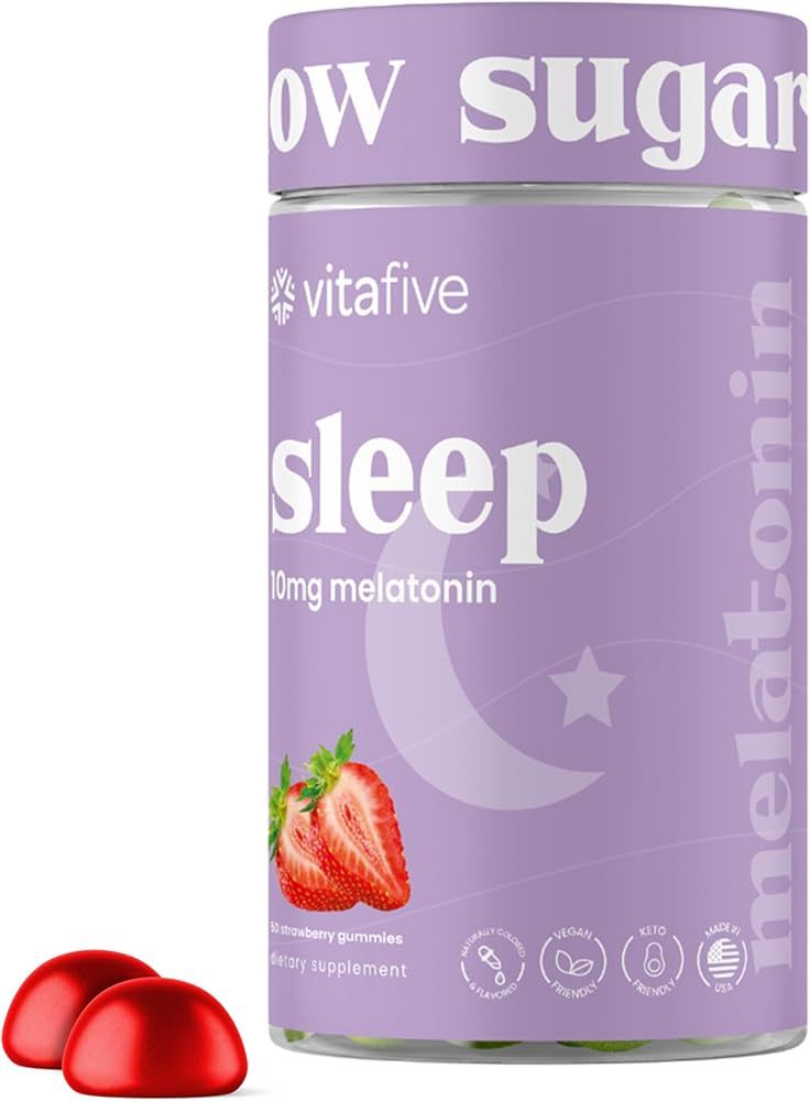 Extra Strength Melatonin Gummies, 5mg - Sleep Aid for Adults - Low Sugar, Vegan, Gluten Free Mela... | Amazon (US)