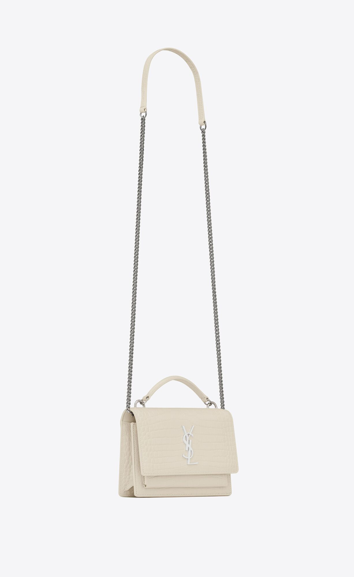 Sunset chain wallet in shiny crocodile-embossed leather | Saint Laurent __locale_country__ | YSL.... | Saint Laurent Inc. (Global)