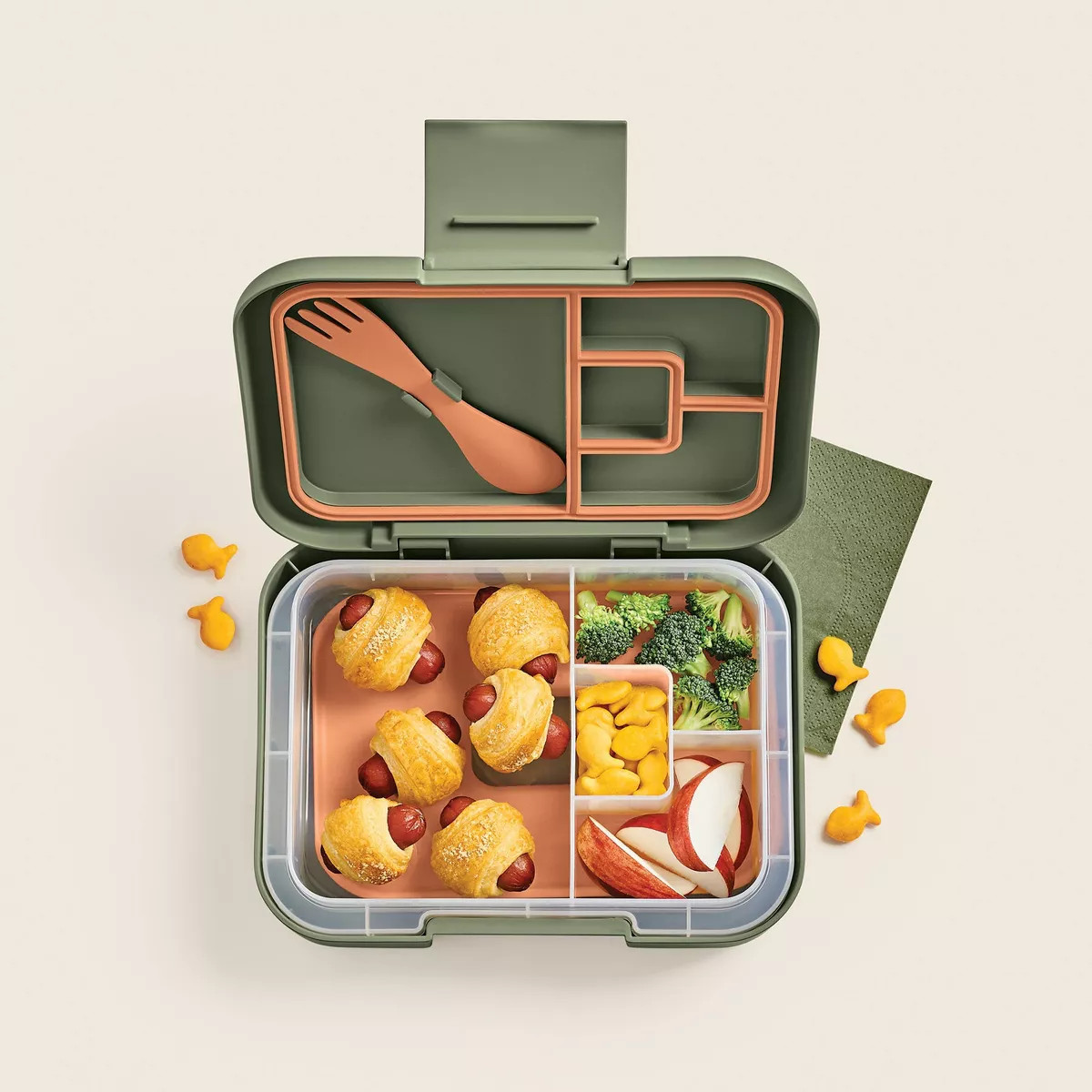 Deluxe Bento Box 4pc - Cat & Jack™ Flowers: Lunch Box for Kids, Forest Green | Target