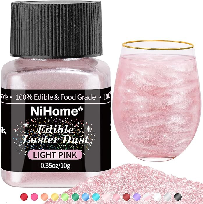 NiHome Edible Food-Grade Glitter Powder Glimmer Luster Dust Metallic Fancy Food Decorating Sprink... | Amazon (US)