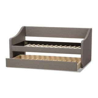 Baxton Studio Barnstorm Contemporary Gray Fabric Upholstered Twin Size Daybed 28862-7305-HD - The... | The Home Depot