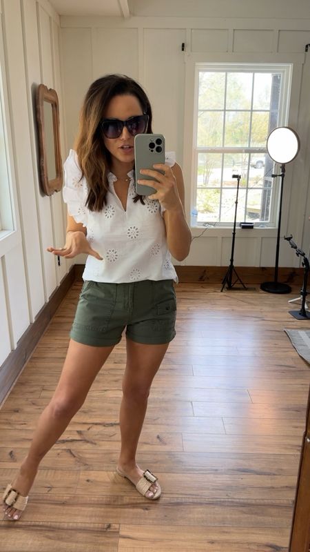 @walmartfashion is killing it this spring! These shorts are a major win and fit so good. I’m wearing my regular size 2 in these. And this classic eyelet top is perfect t! 





#walmartpartner
#walmartfashion

#LTKsalealert #LTKfindsunder50 #LTKstyletip