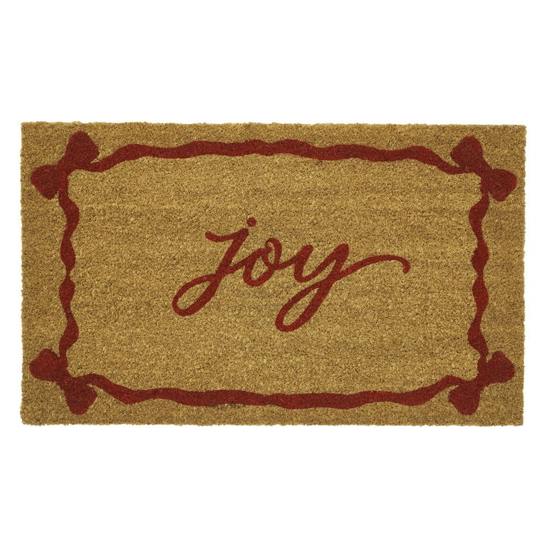 My Texas House Natural/Red Joy Bows Outdoor Coir Doormat, 18" x 30" | Walmart (US)