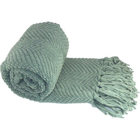 Home Soft Things Blue Throw Blanket Knitted Tweed Throw 50 x 60 Sliver Blue Super Soft Cozy Warm Com | Walmart (US)