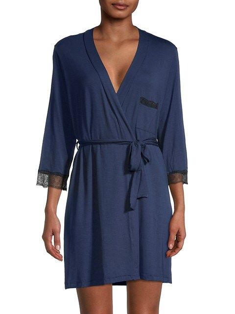 Cosabella Perugia Three-Quarter-Sleeve Lace Robe on SALE | Saks OFF 5TH | Saks Fifth Avenue OFF 5TH