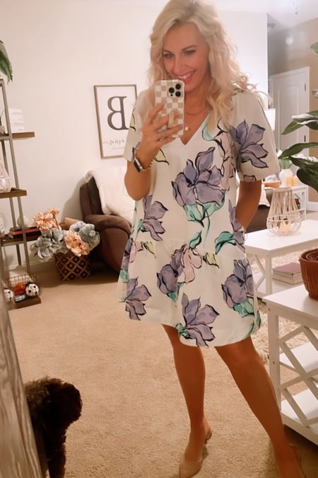 Spring Dress // Target dress haul // Easter dress / Spring break outfit / wedding guest outfit 

Dress has pockets / available in pink and black too / size down wearing a small / dress is oversized 

#LTKfindsunder50 #LTKover40 #LTKstyletip