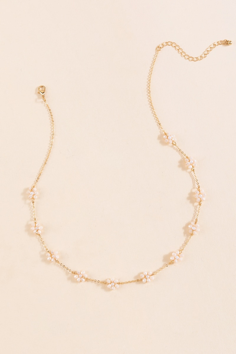 Serena Stationed Glass Flower Single Strand Necklace | Francesca's