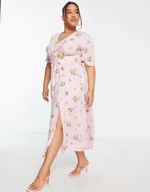 Nobody's Child Plus Beatrice corset front dress in lilac | ASOS (Global)