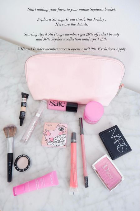 Sephora Savings Event start’s tomorrow.
Now’s the time to stock up on your faves and shop early Mother’s Day gifts.

Here are the details.

Starting April 5th Rouge members get 20% off select beauty and 30% Sephora collection until April 15th. 

VIB and Insider members access opens April 9th. Exclusions Apply 

#LTKSephora #LTKbeauty #LTKsalealert 