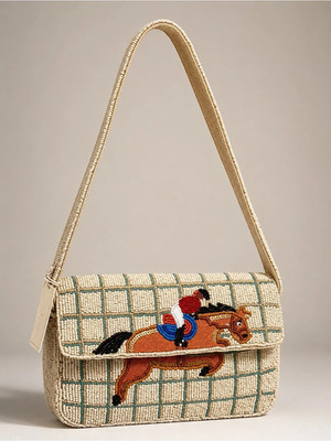 Viral Beaded Shoulder Bag Sol and Mer Horse and Jockey Handmade in India NWT | eBay US