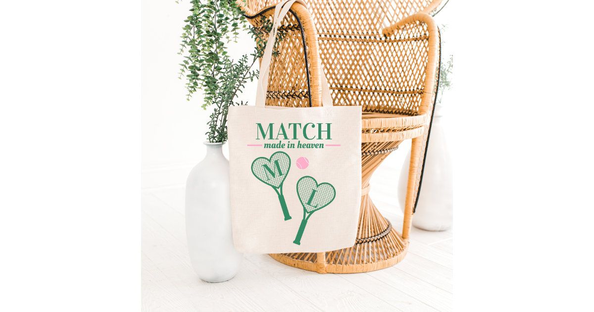 Match Made in Heaven Tennis Bachelorette Bride Tote Bag | Zazzle | Zazzle