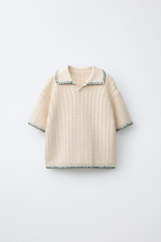STITCHED KNIT POLO | Zara US