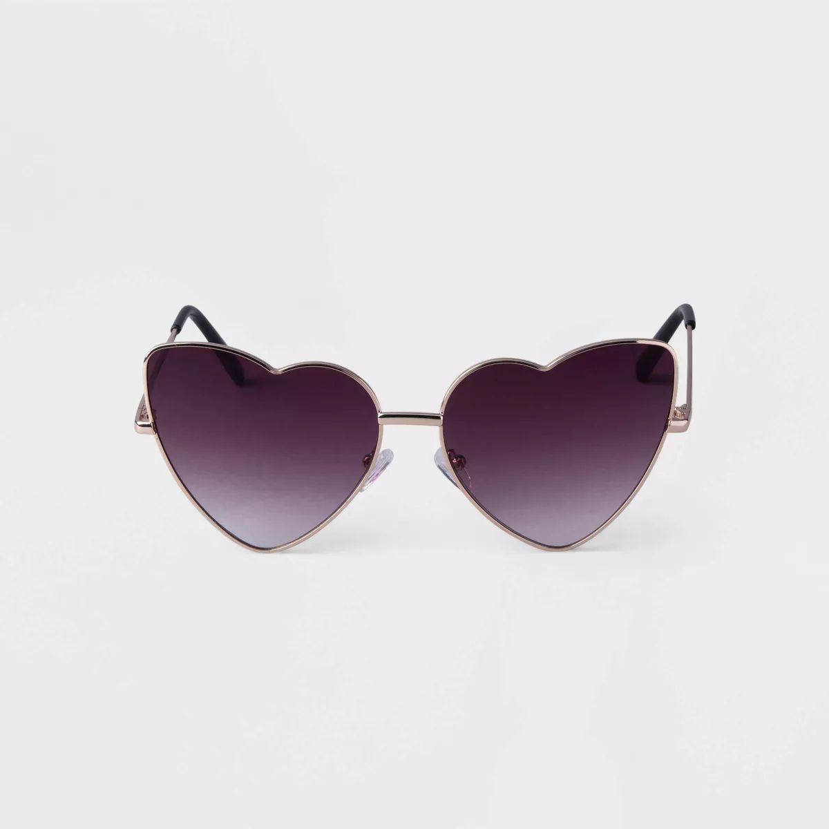 Women's Metal Heart Sunglasses - A New Day™ Black | Target