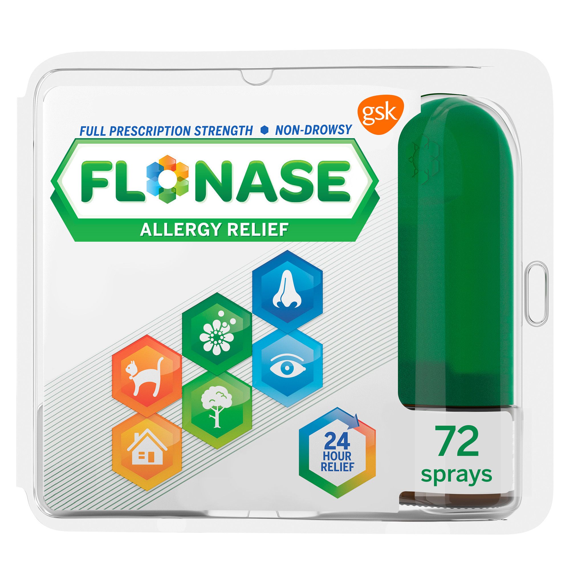 Flonase 24 Hour Non-Drowsy Decongestant Allergy Relief Medicine Nasal Spray, 72 Sprays | Walmart (US)