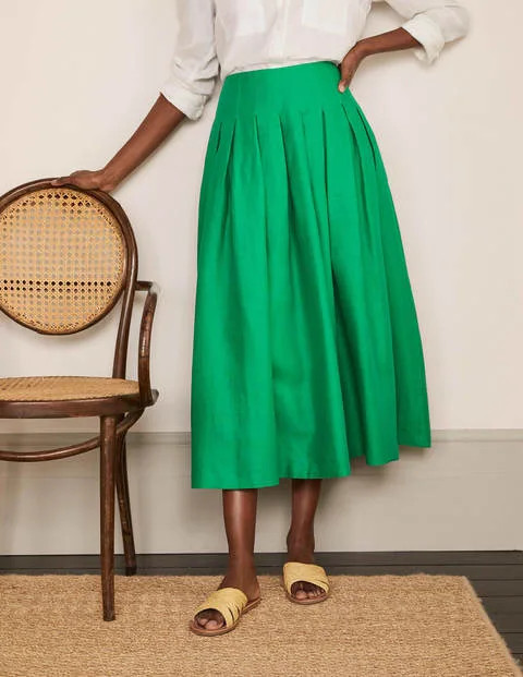 Lydia Linen Pleated Skirt - Sapling | Boden (UK & IE)