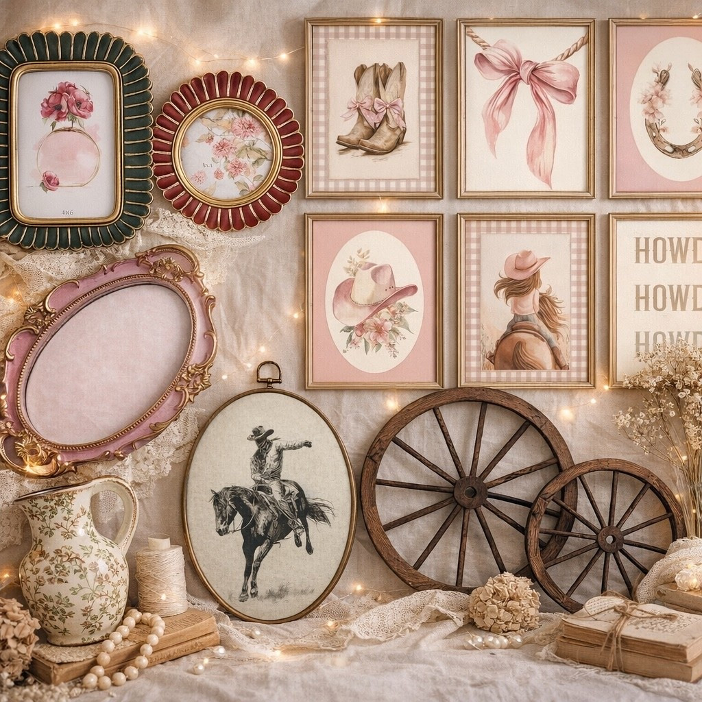 Cottage cowgirl with a vintage ‘twang🪞🎀🐄 Western-inspired soft moodboard!! All delivered right to your door with amazon

#LTKFindsUnder100 #LTKHome #LTKmomlife