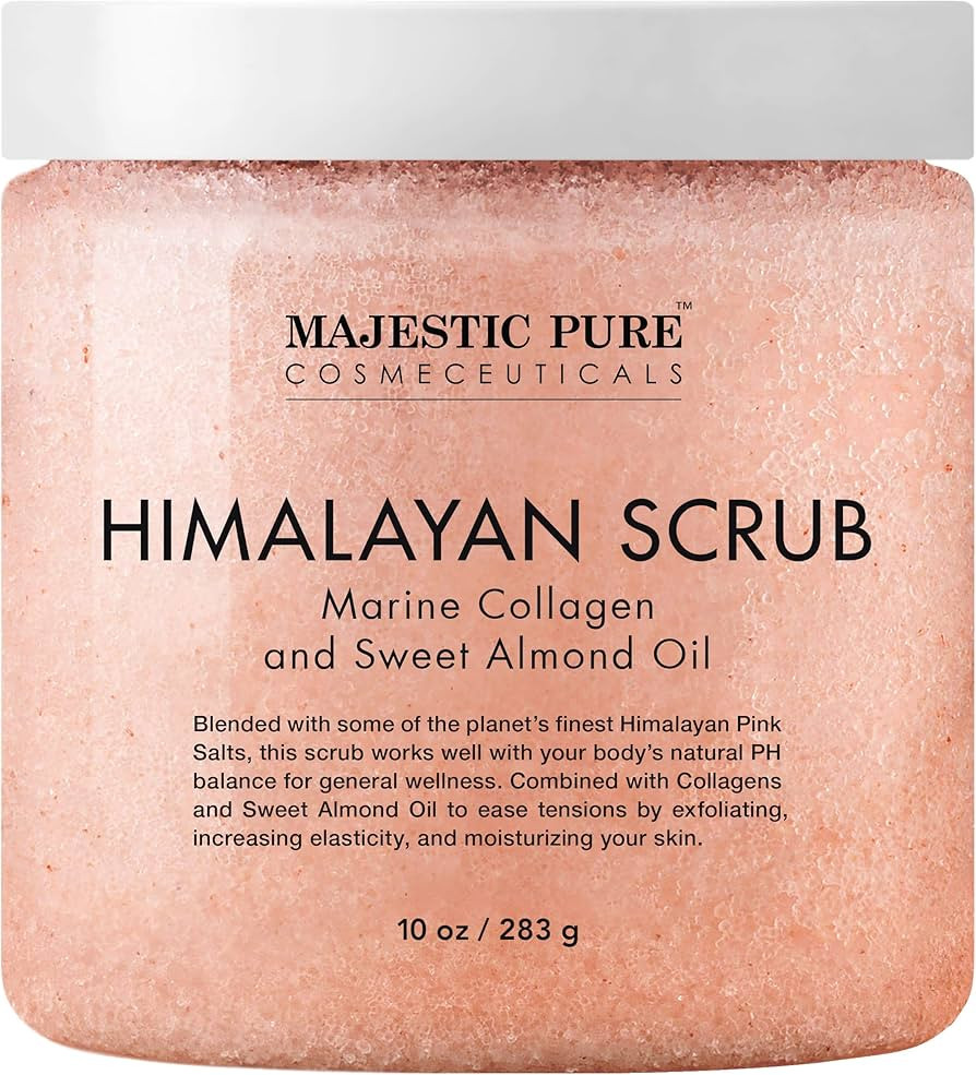 MAJESTIC PURE Himalayan Pink Salt Body Scrub with Collagen and Sweet Almond Oil | Exfoliating Scr... | Amazon (US)