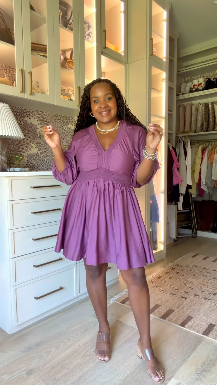 This dress is so flattering and I love the balloon sleeve! It is currently $21 💜 Obsessed with the smocked detailing and it has pockets! @Walmart

#LTKootd #LTKmomlife #LTKSaleAlert