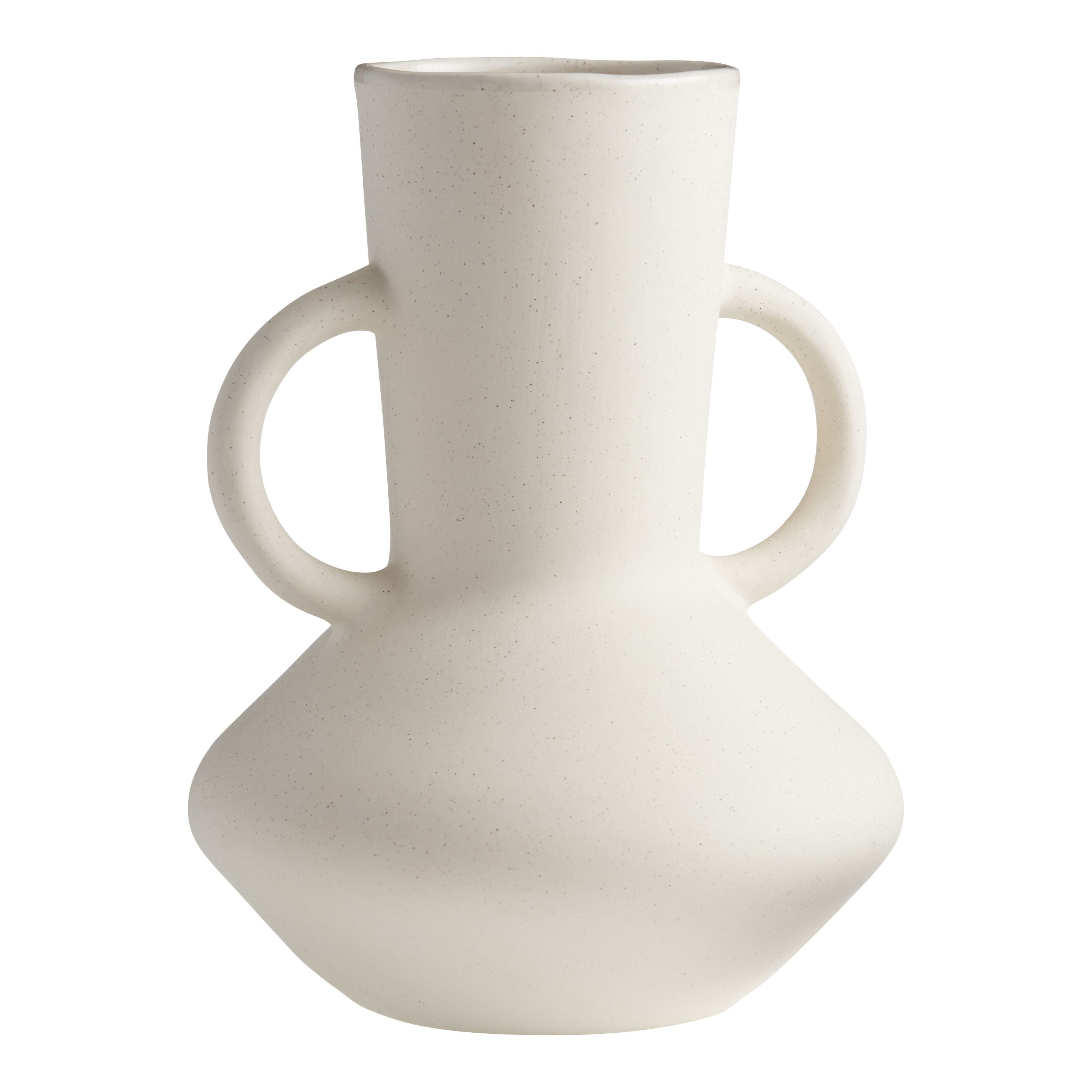 Ivory Textured Ceramic Vase With Handles | World Market