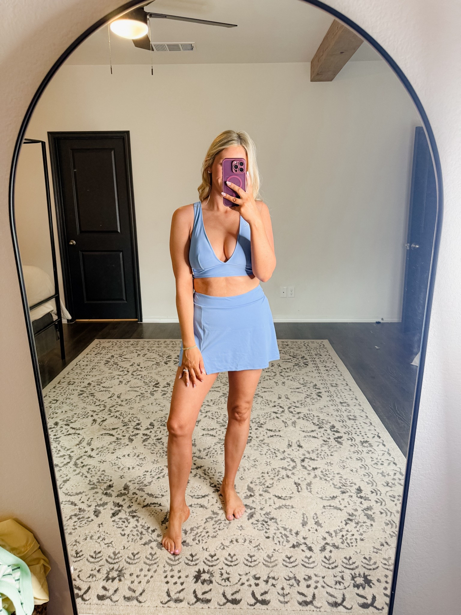 CUTEST TWO PIECE SWIMSUIT 💙 wearing a size M on top, M on bottom 