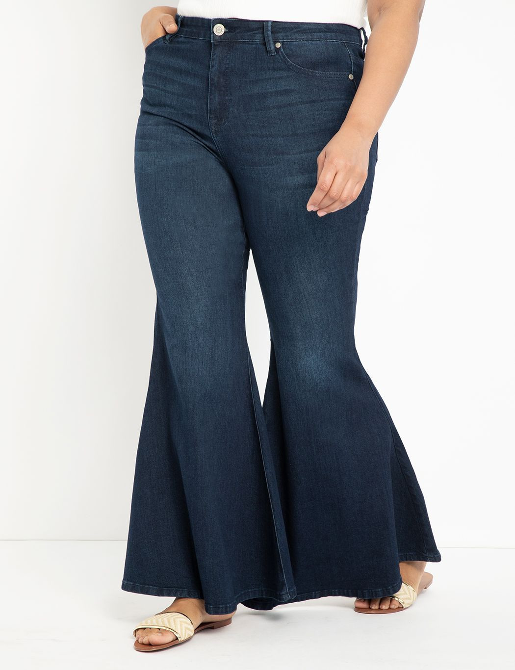 Classic Fit Bell Bottom Flare Leg Jean | Eloquii