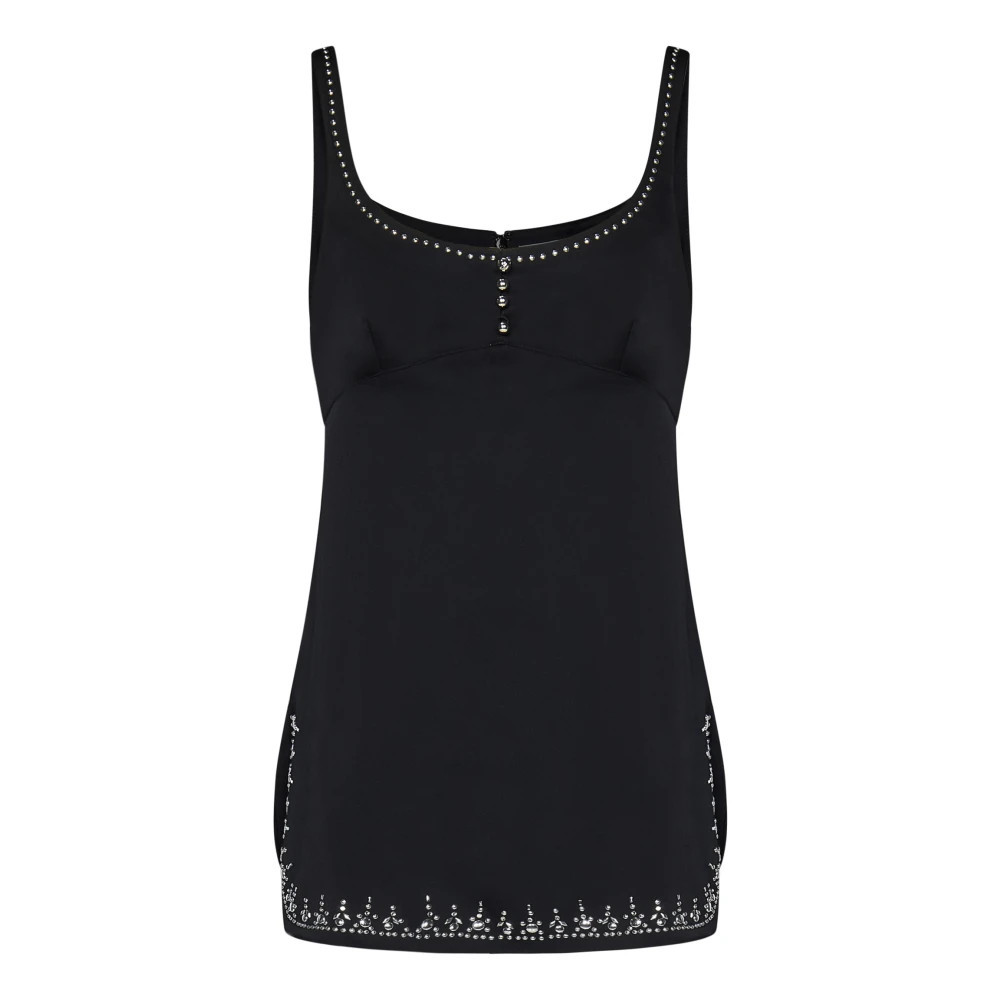 Black Sleeveless Top with Embroidery - female - Rabanne - Sleeveless Tops - Black - S - Tops | Miinto UK Ltd