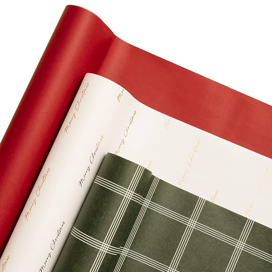 Merry Market Christmas Wrapping Paper Rolls, Premium Matte Gift Wrap, 30” x 168” Large Roll, ... | Amazon (US)
