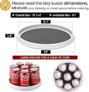 Set of 4, 10 Inch Non-Skid Lazy Susan Organizers - Turntable Rack for Cabinet, Pantry Organizatio... | Amazon (US)