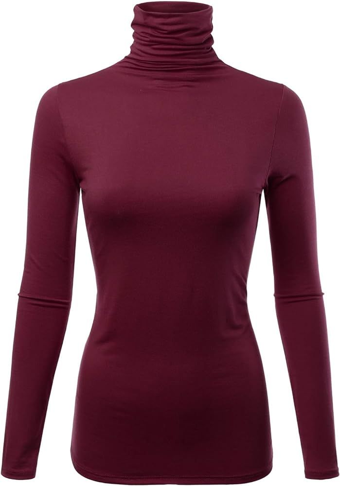 Womens Premium Long Sleeve Turtleneck Lightweight Pullover Top Sweater (S-3X, Made in USA) | Amazon (US)