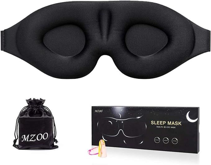 Amazon.com: MZOO Sleep Eye Mask for Men Women, 3D Contoured Cup Sleeping Mask & Blindfold, Concav... | Amazon (US)