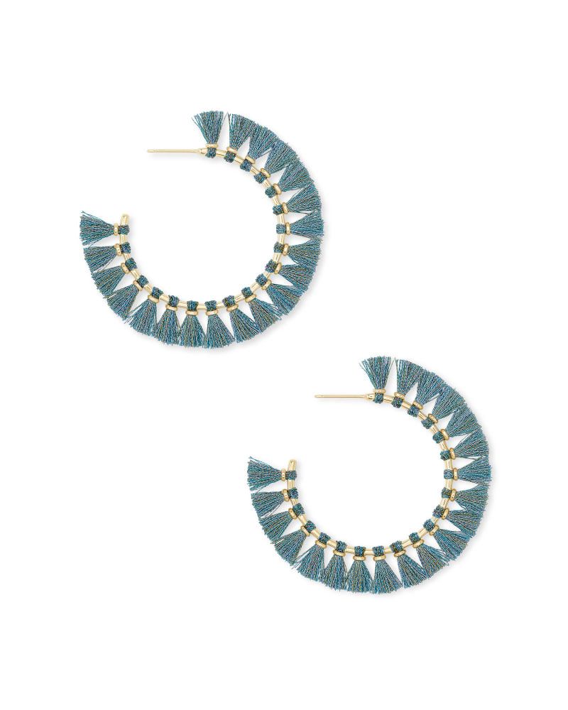 Evie Gold Hoop Earrings in Turquoise | Kendra Scott