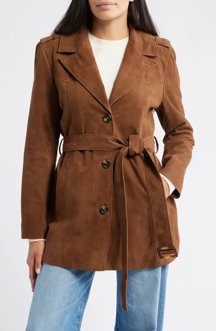 Belted Suede Coat | Nordstrom