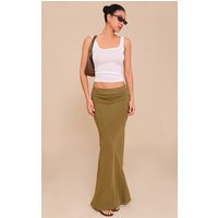 Olive Tencel Maxi Skirt | PrettyLittleThing UK