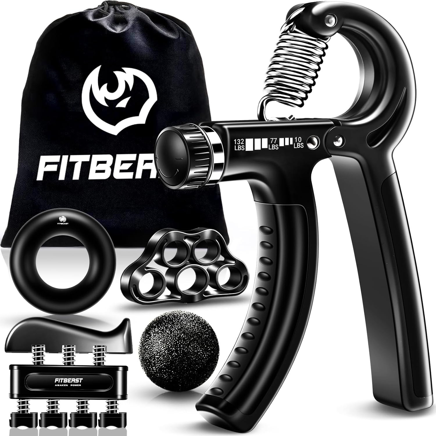 FitBeast Grip Strengthener Forearm Strengthener Hand Grips Strengthener Kit - 5 Pack Adjustable Resistance | Amazon (US)