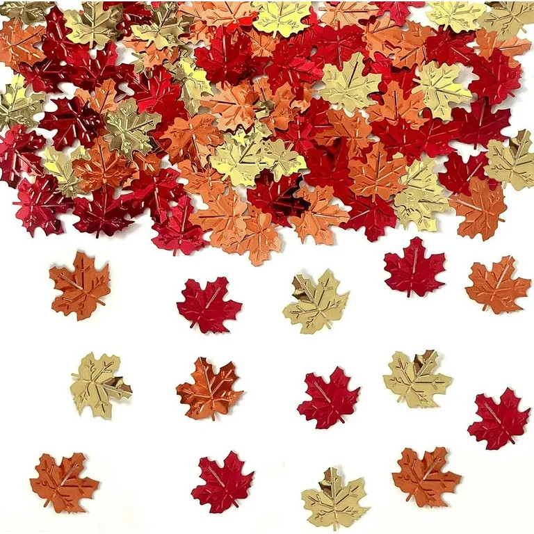 1200 Pieces Fall Maple Leaf Party Table Confetti Autumn Harvest Thanksgiving Confetti Baby Shower... | Walmart (US)