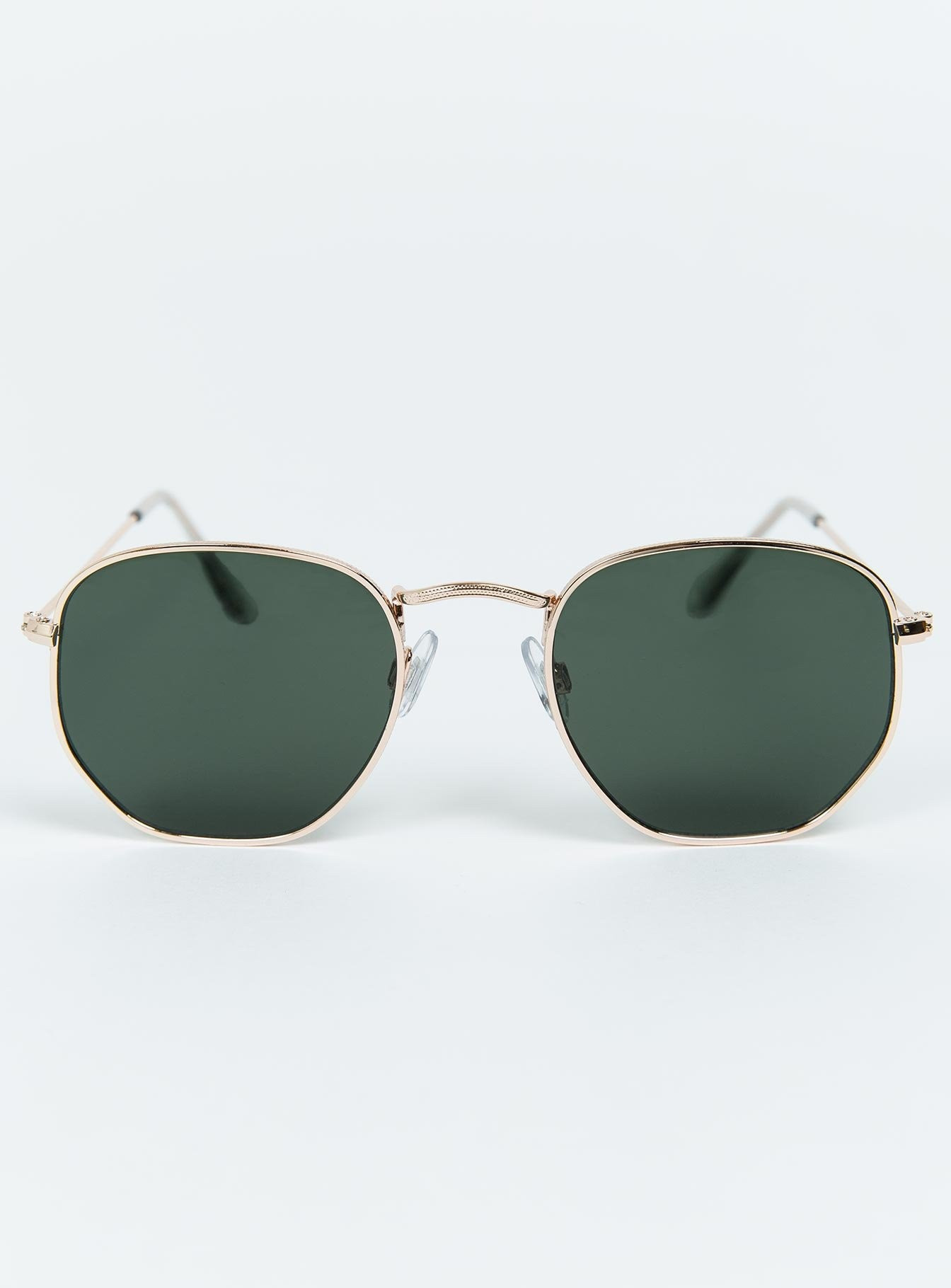The Birkin Sunglasses Gold/Green | Princess Polly AU