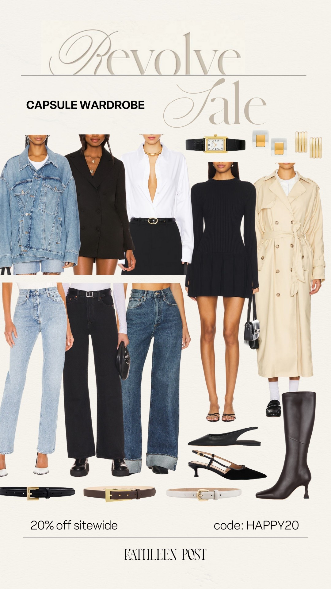 Revolve Sale - code: HAPPY20 for 20% off your purchase! Sharing capsule wardrobe pieces! #kathleenpost 

Revolve sale, revolve favorites, revolve haul 

#LTKSaleAlert #LTKStyleTip #LTKSeasonal