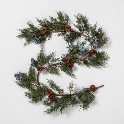 72" Faux Juniper Berry Garland with Pinecones - Hearth & Hand™ with Magnolia | Target