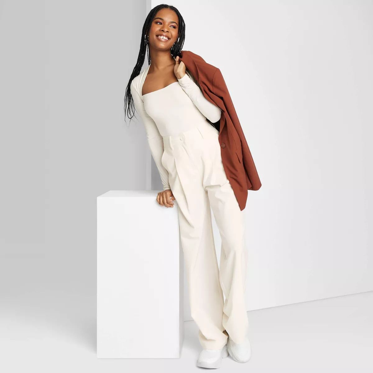 Women's Wide Leg Trousers - Wild Fable™ Off-White 00 | Target